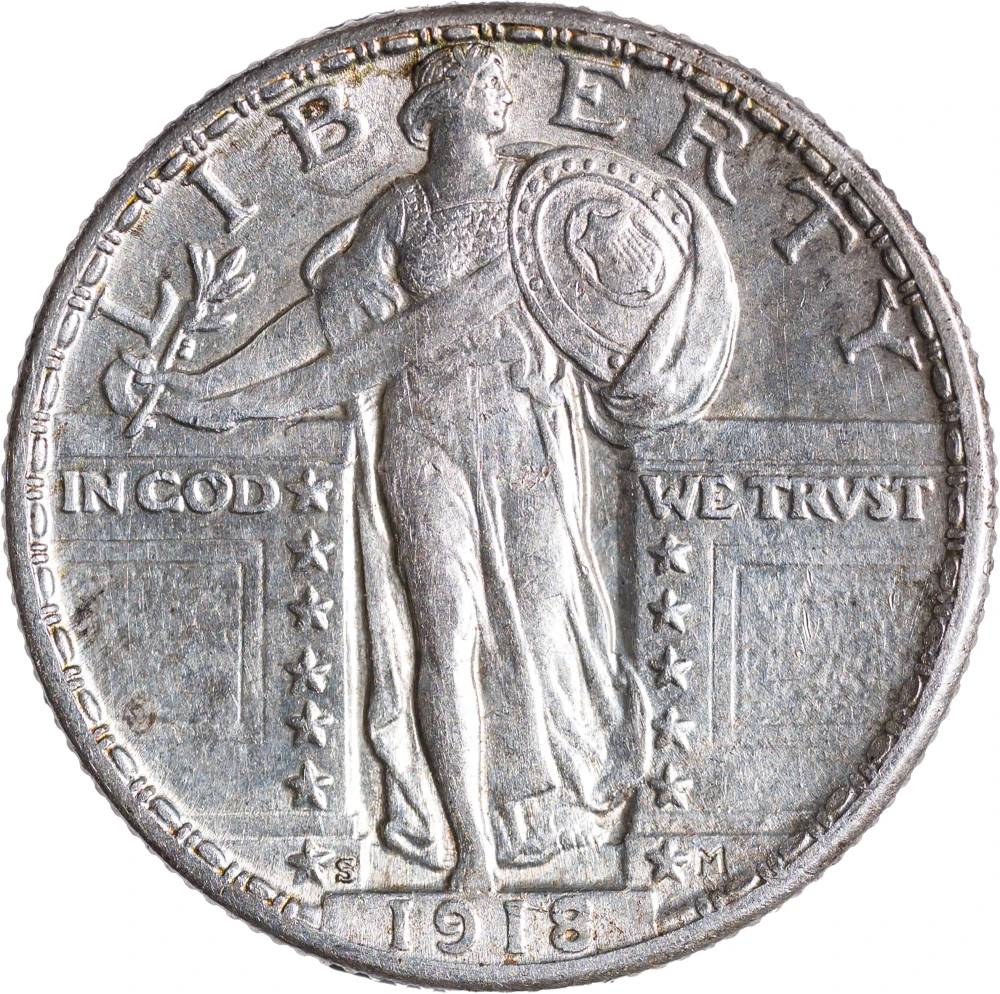 AU-58 FH 1918-S Quarter
