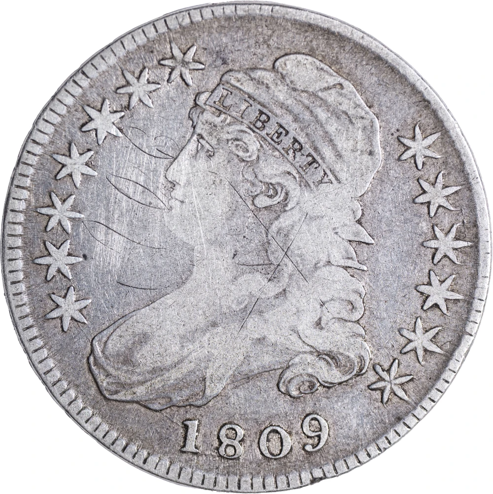 Fine-12 Details 1809 Capped Bust Half Dollar