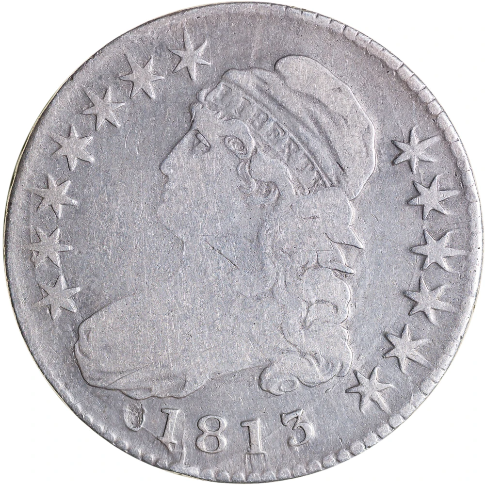 Fine-12 Details 1813 Capped But Half Dollar