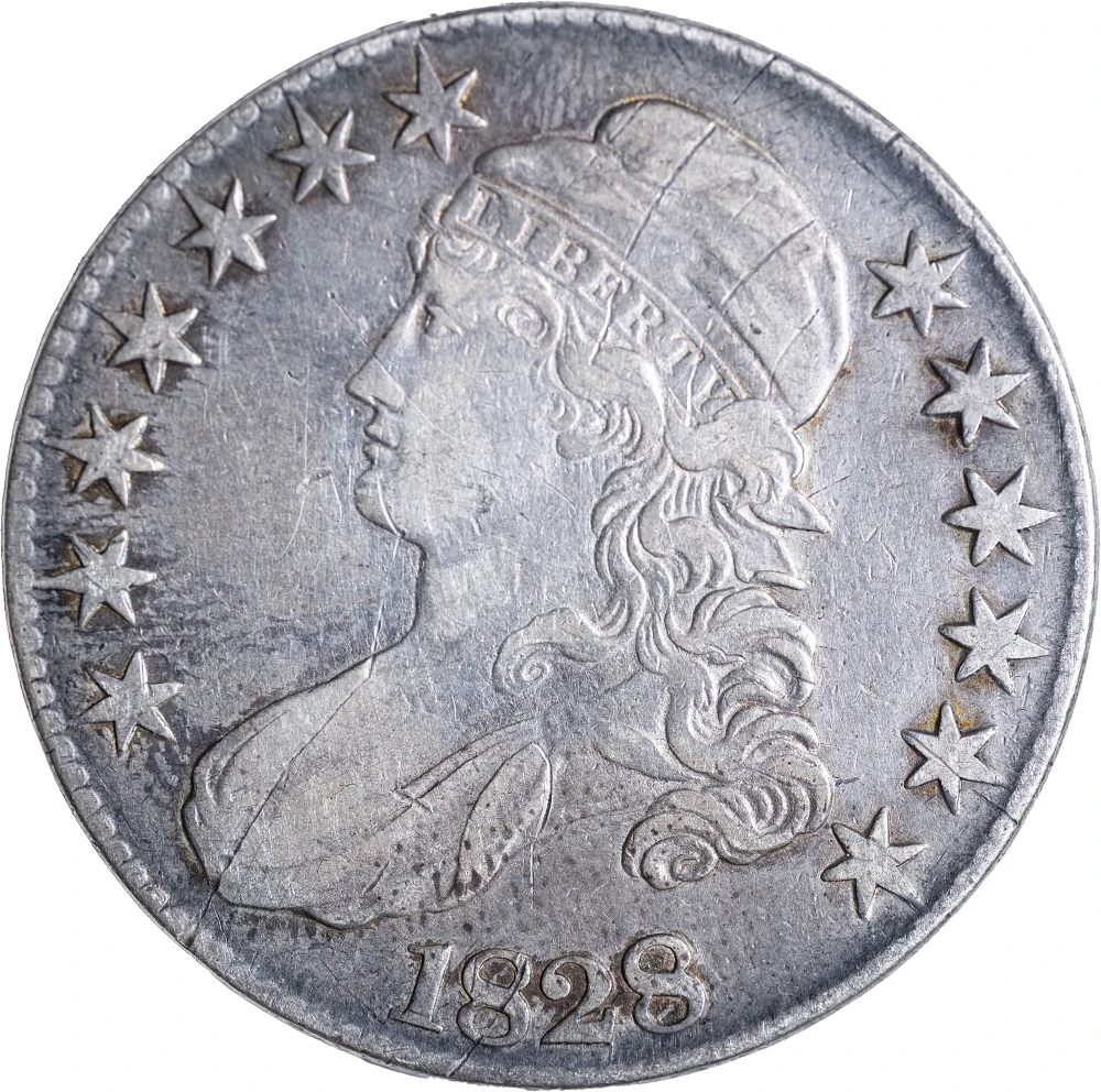 VF to EF Details 1828 Capped Bust Half Dollar