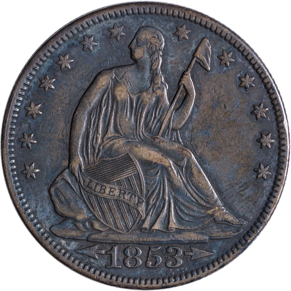 EF-40 1853 Arrows and Rays Half Dollar