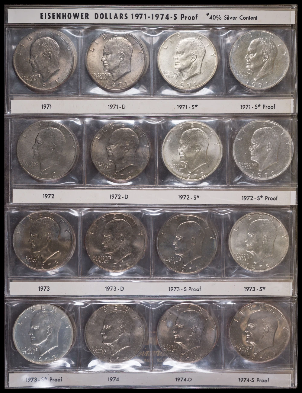 Complete 1971-78 Eisenhower Dollar Set