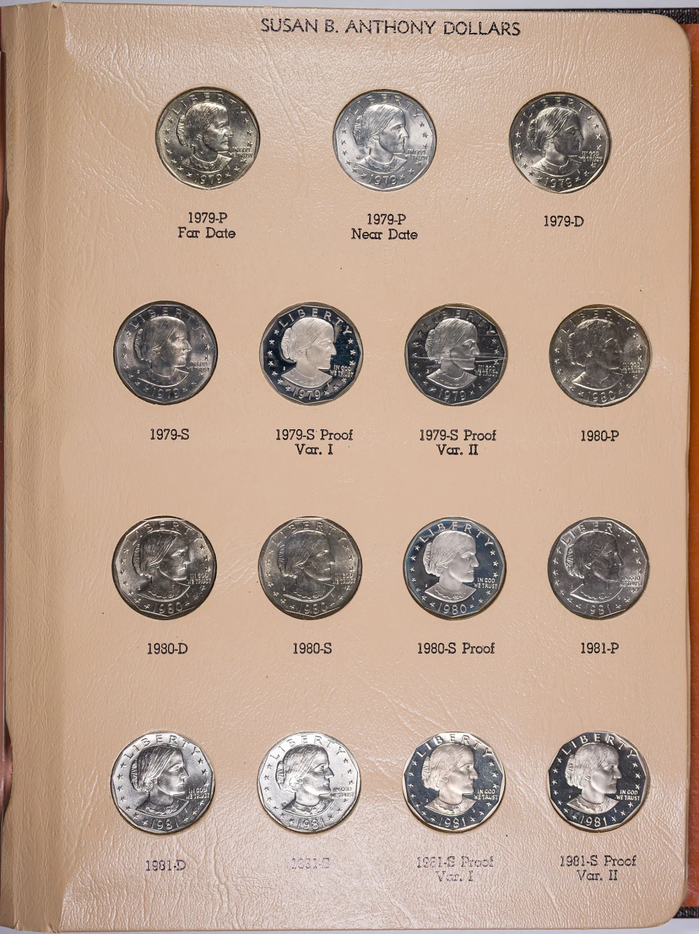 Complete 1979-1999 Susan B. Anthony Dollar Set