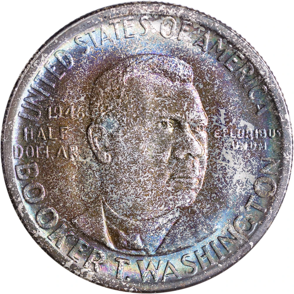 MS-64 Toned 1946 Booker T. Washington Half Dollar