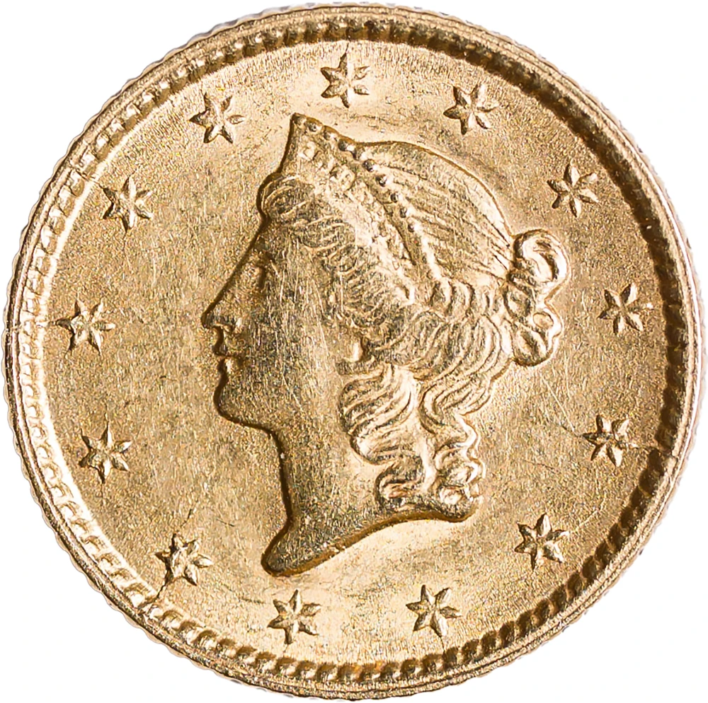 MS-60 1853 Gold Dollar