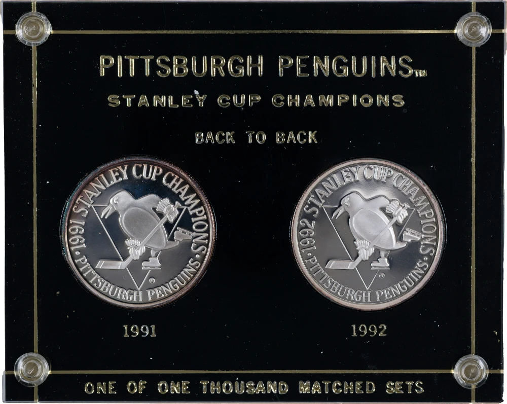 1991 & 1992 Pittsburgh Penguins Silver Medal Pair