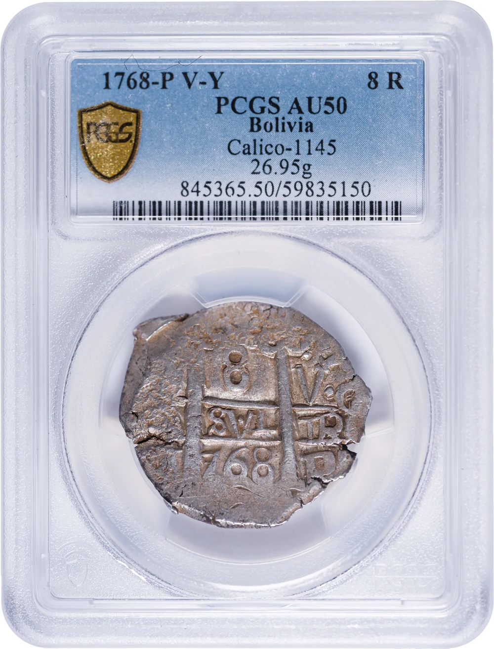 Bolivia. PCGS AU-50 1768 8 Reales Cob