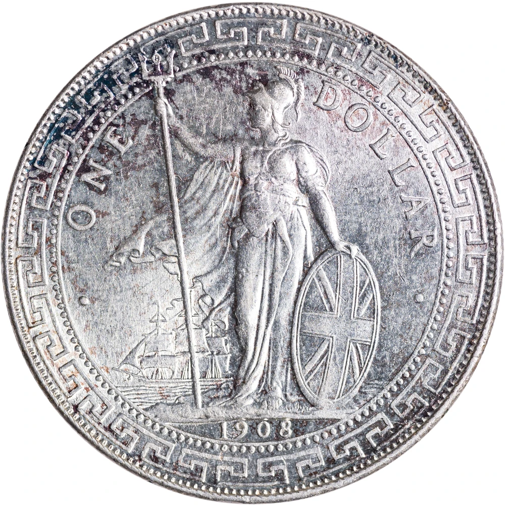 Great Britain. MS-60 1908 Trade Dollar