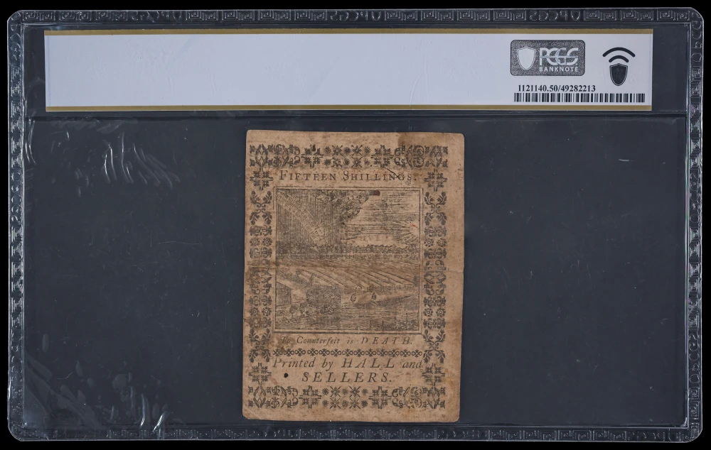 Colonial. Pennsylvania. PCGS AU-50 15 Shillings