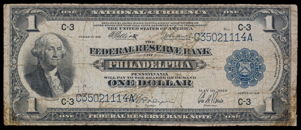 Fine 1918 National Currency $1 Note