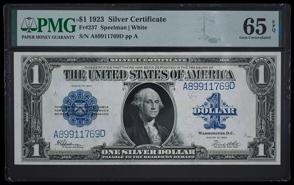 PMG Gem-65 EPQ 1923 $1 Note