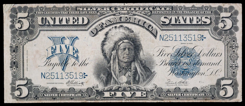 VF Details 1899 Oncpapa $5 Chief Note