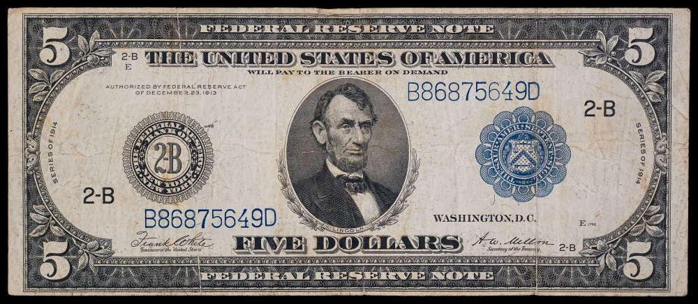 VF 1914 Federal Reserve Note $5
