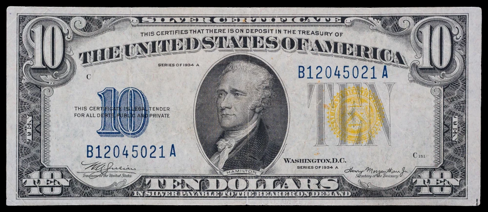 EF 1934-A North Africa $10 Note