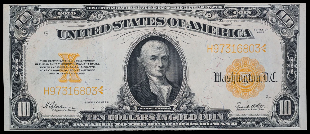 EF 1922 $20 Gold Certificate