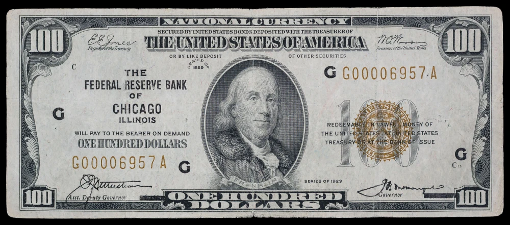VF 1929 $100 National Currency
