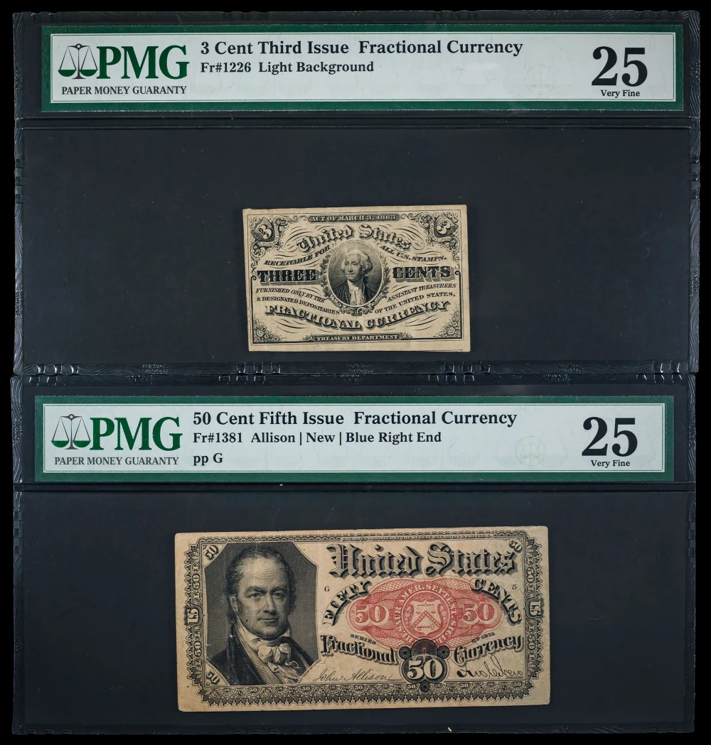 Fractional. Pair of PMG-Certified Notes