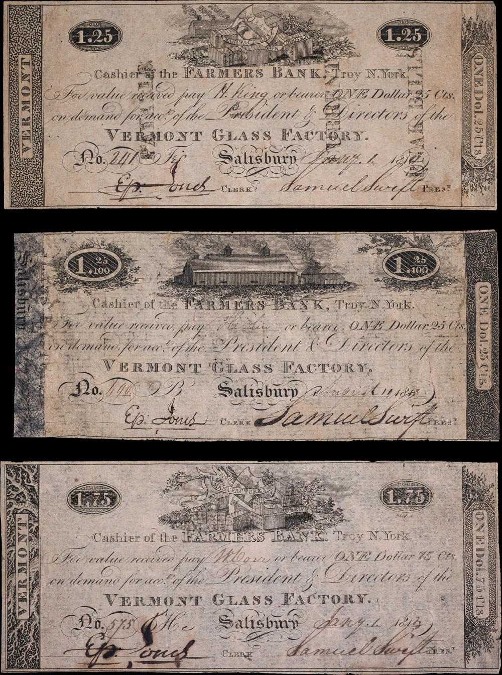 Salisbury Vt. 3 Diff 1813/14 Obsolete Notes.