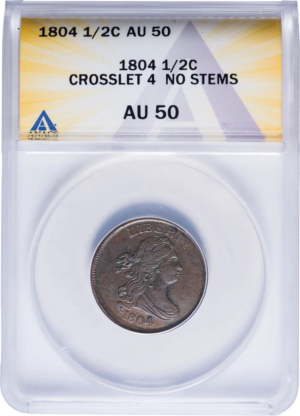 ANACS AU-50 1804 Half Cent