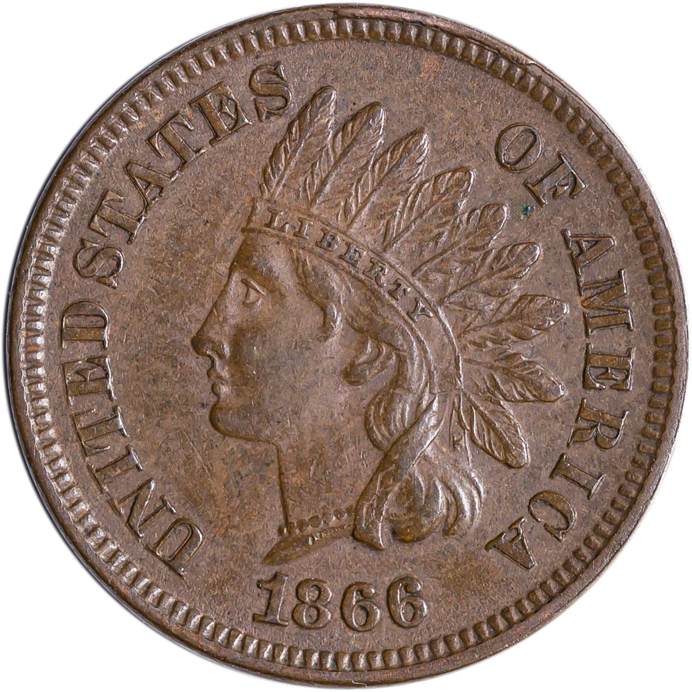 AU-50 1866 Indian Cent