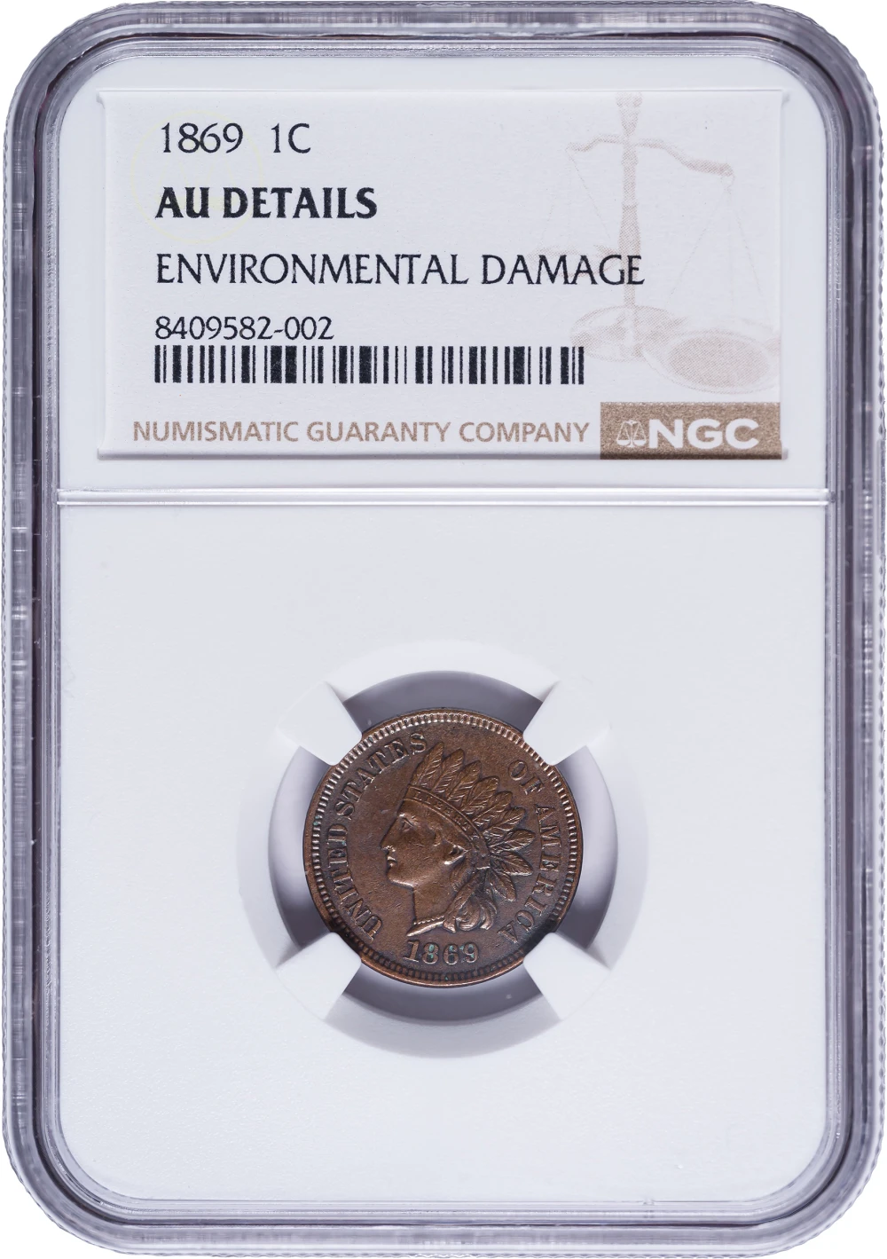 NGC AU-Details 1869 Indian Cent