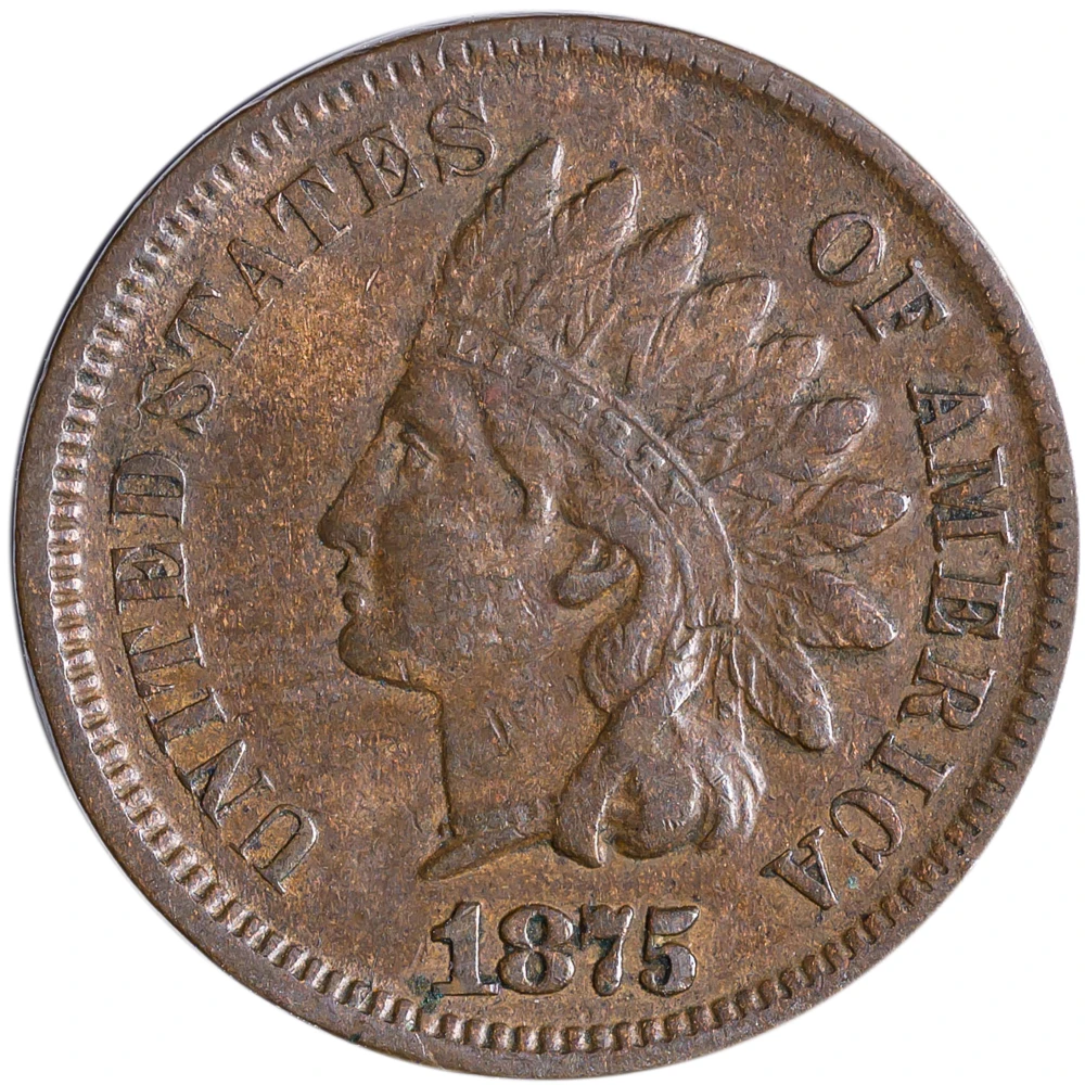 Choice VF to EF 1875 Indian Cent
