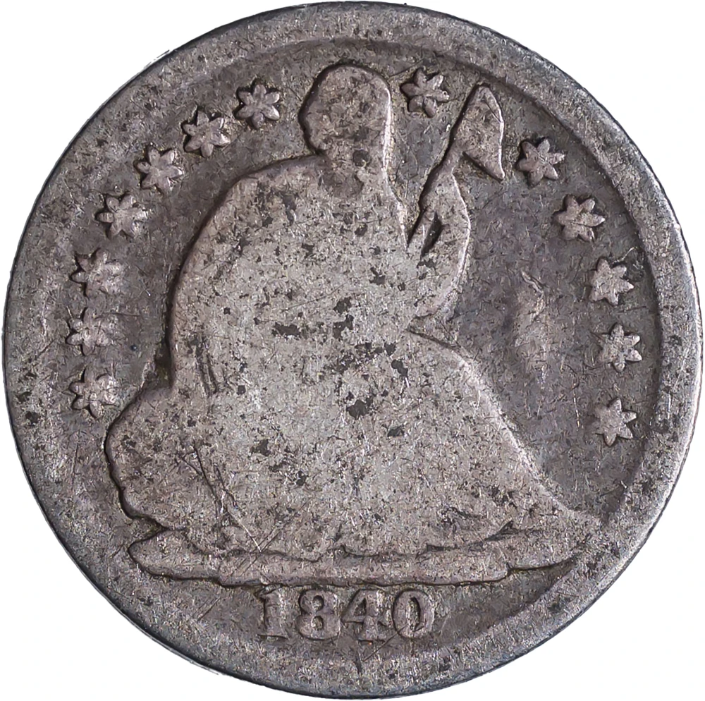 G-4 1840-O No Drapery Seated Half Dime