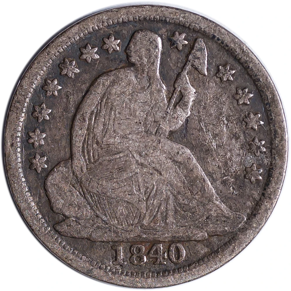 VG-F-10 1840-O No Drapery Seated Half Dime