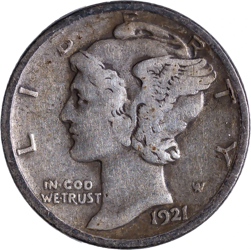 F-12 1921-D Mercury Dime