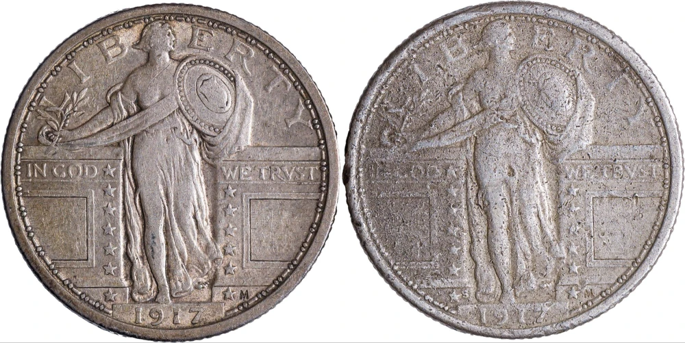1917-P & S Quarter Pair