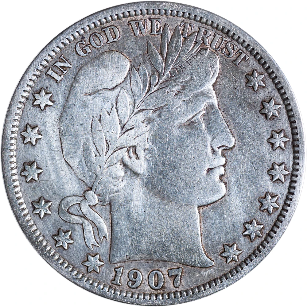 VF-30 Details 1907 Barber Half Dollar
