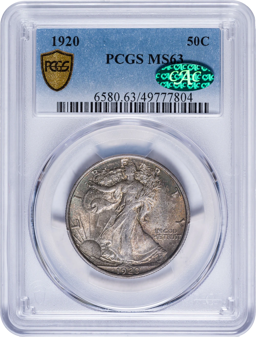 PCGS MS-63 CAC 1920 Walking Liberty Half Dollar