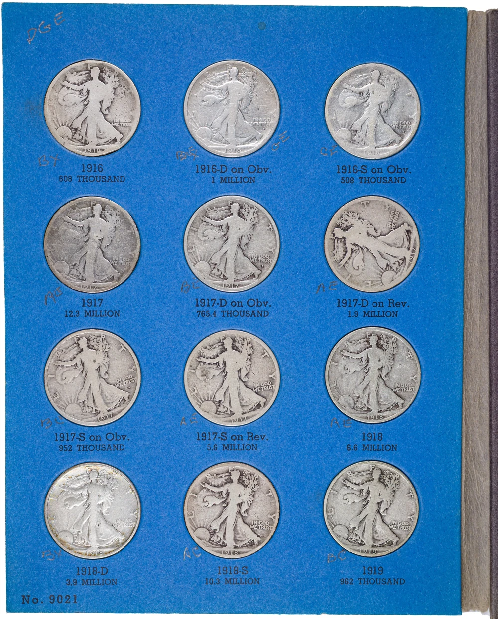 Walking Liberty Half Partial Set
