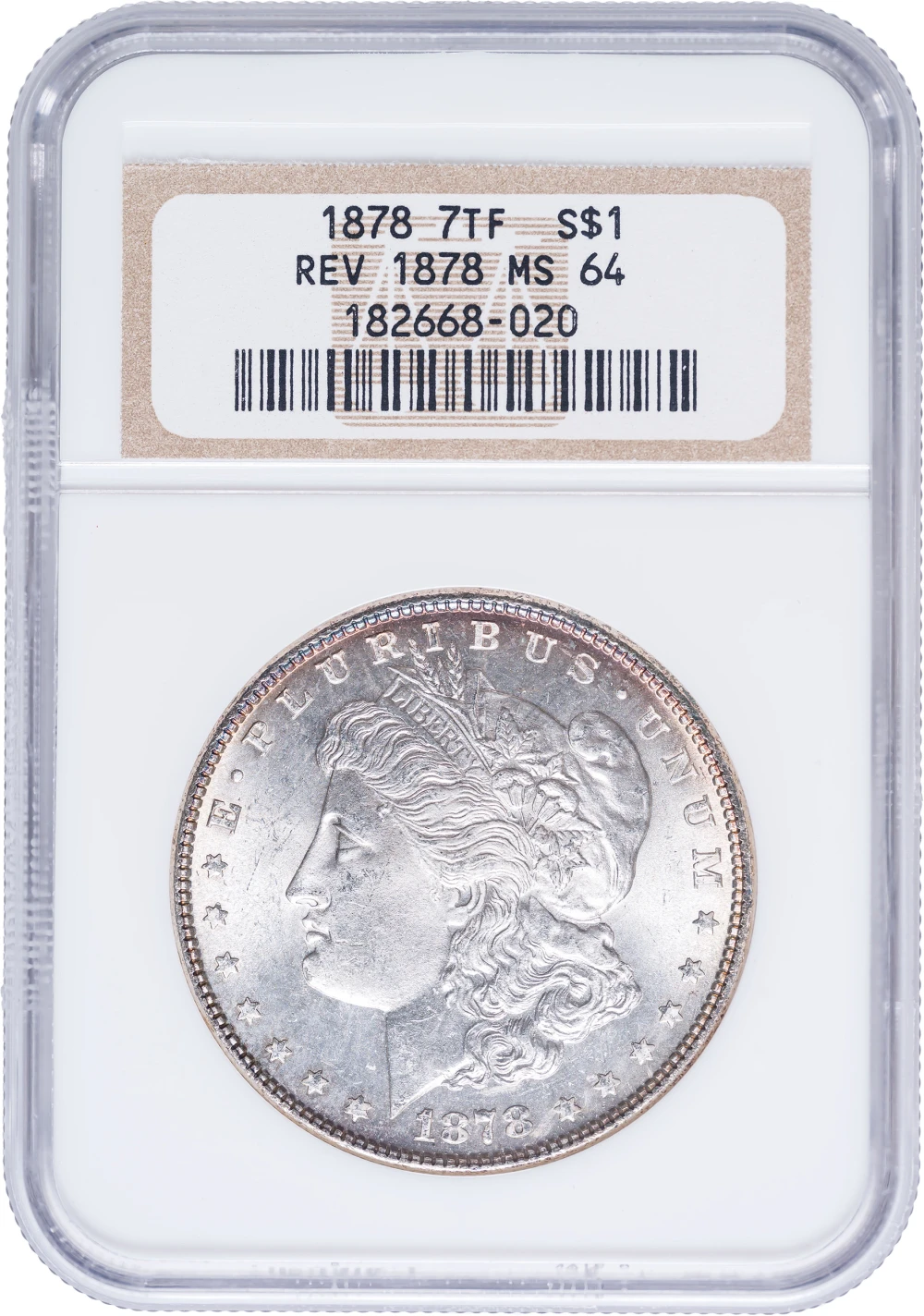 NGC MS-64 1878 7TF Morgan Dollar