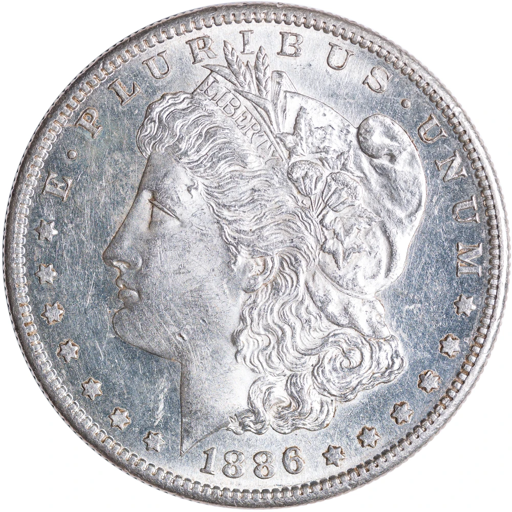 AU-58 1886-S Morgan Dollar