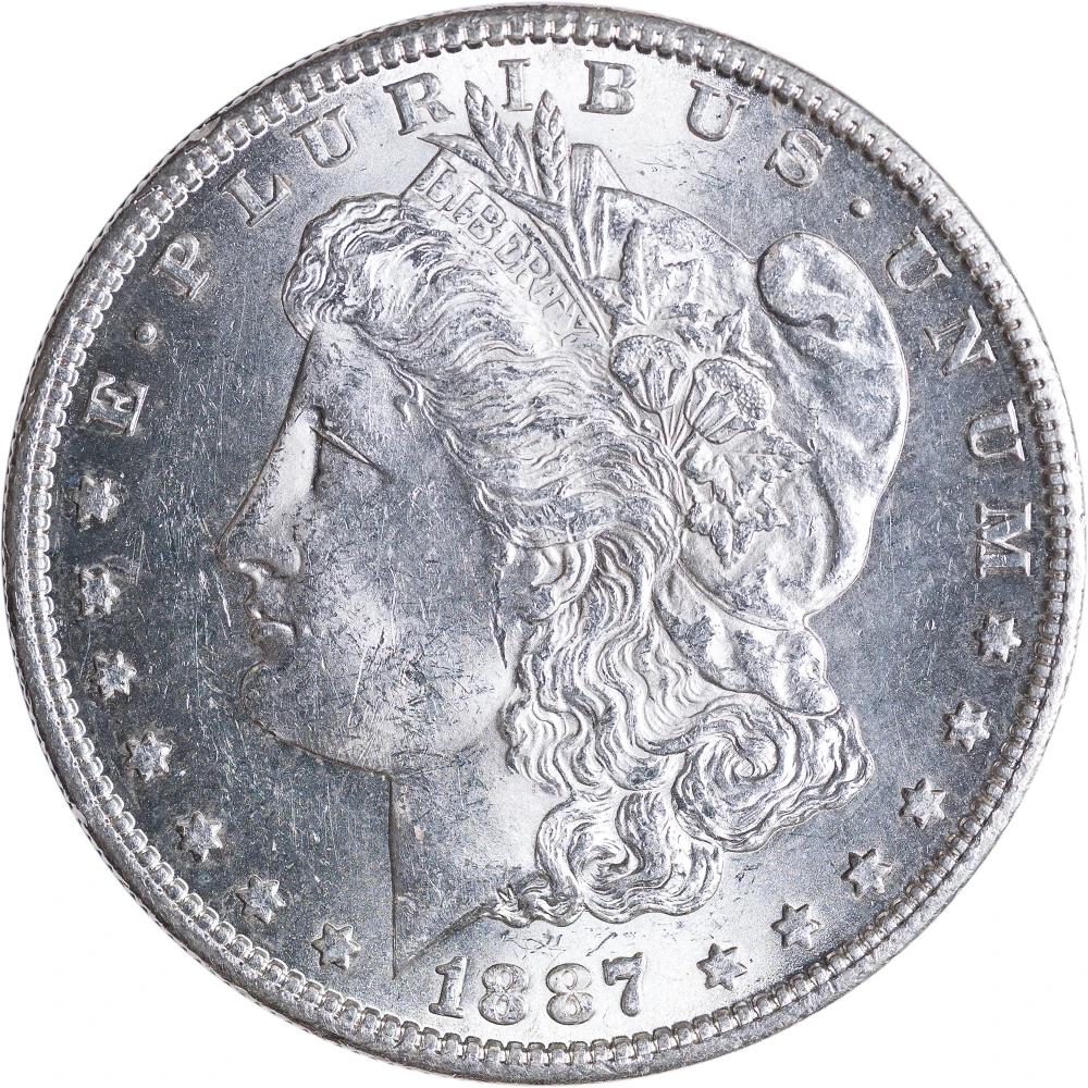 BU-60+ 1887-S Morgan Dollar