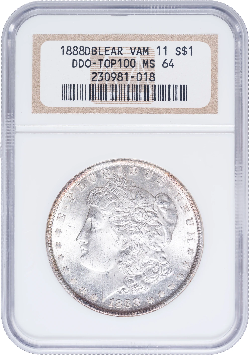 NGC MS-64 1888 Double Ear Morgan Dollar
