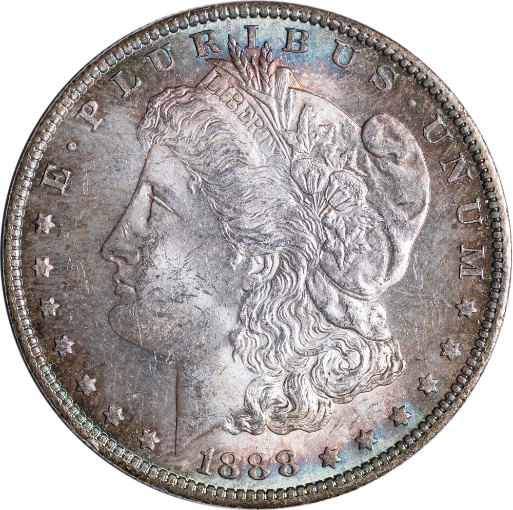 MS-62 Toned 1888-O Morgan Dollar