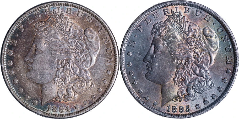 Richly Toned Morgan Dollar Duo