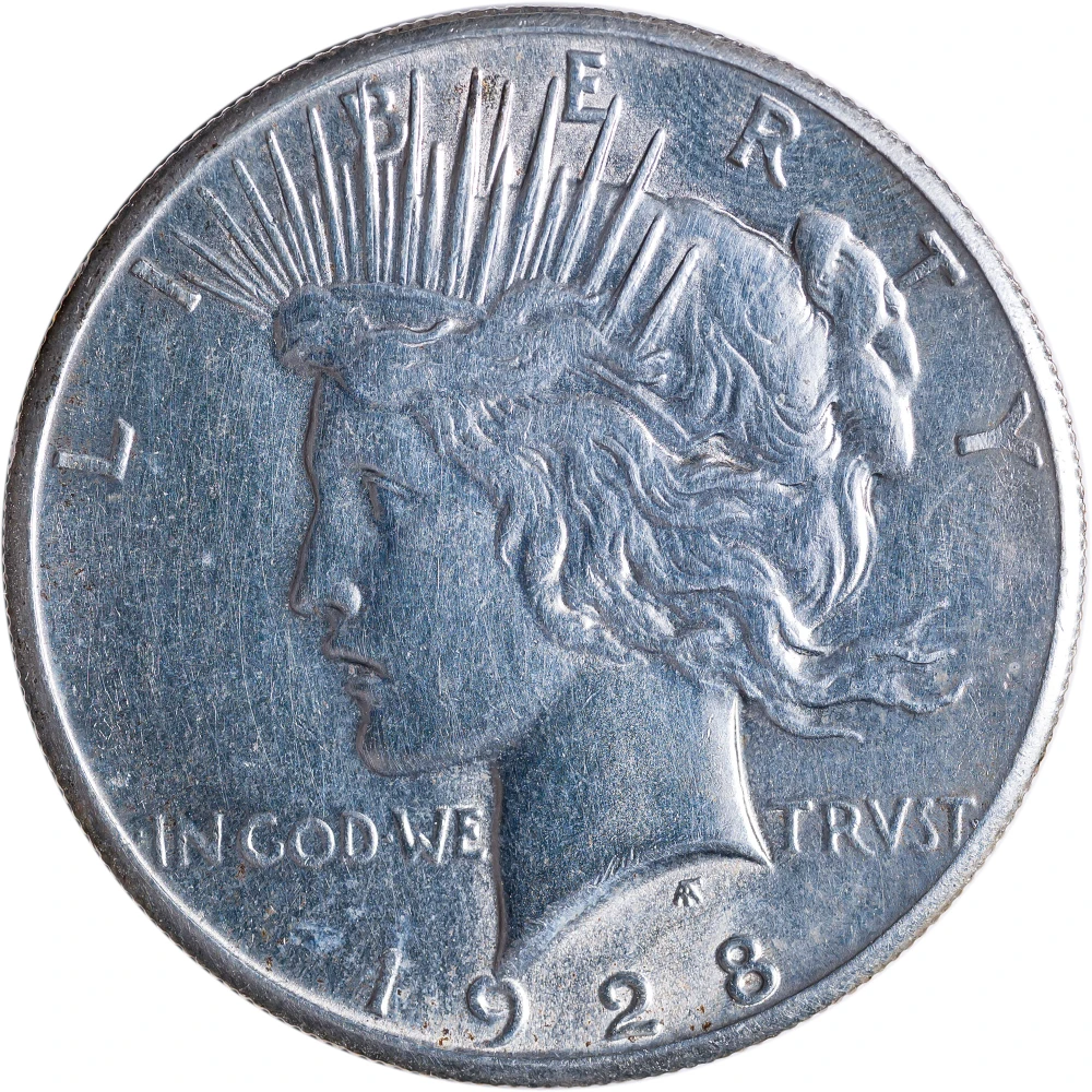AU-58 Details 1928 Peace Dollar