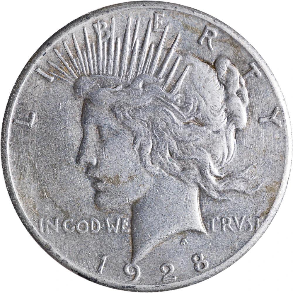 EF Details 1928 Peace Dollar