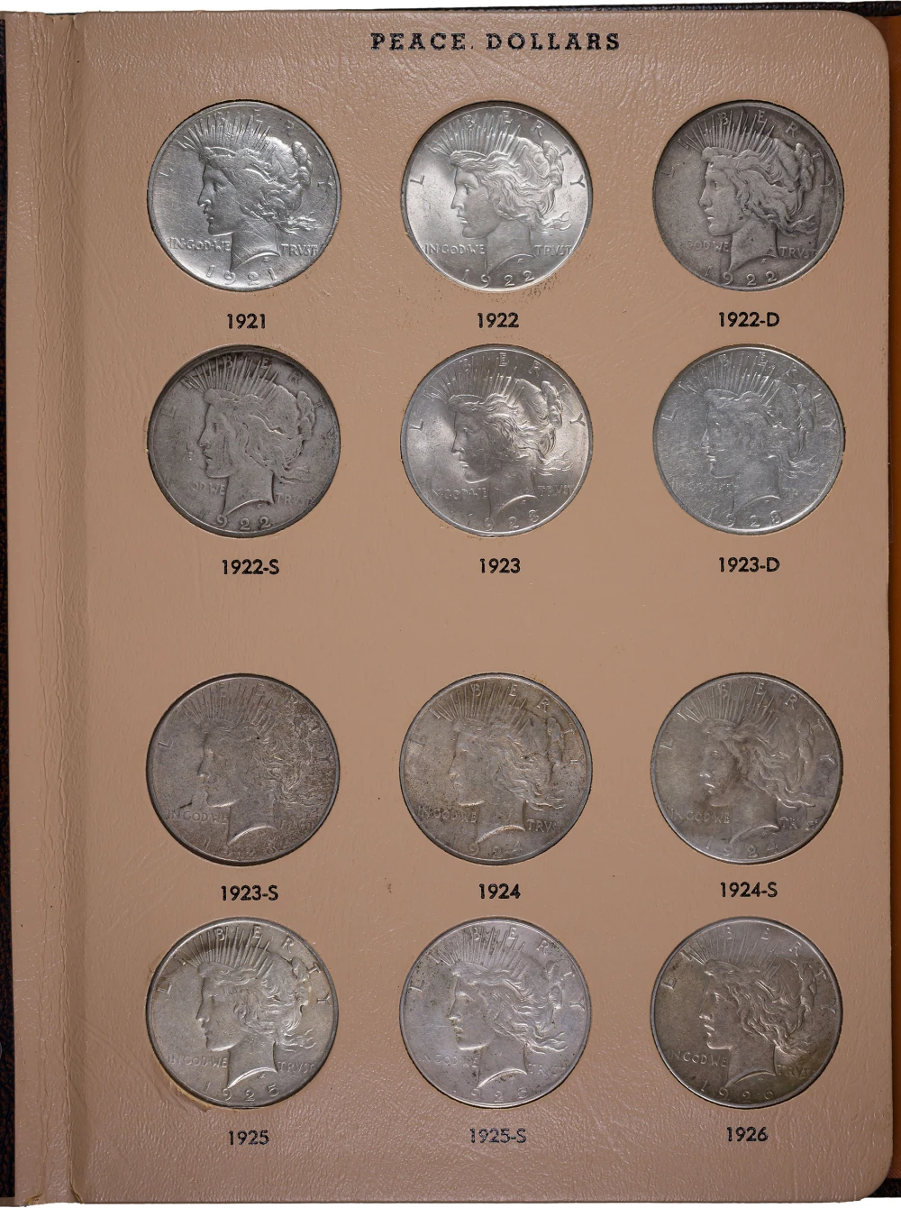 Near Complete Peace Dollar Set