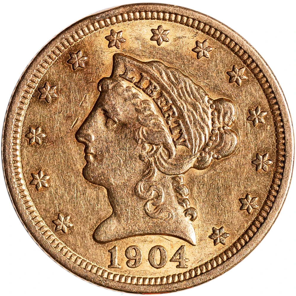AU-50+ 1904 Gold $2.50