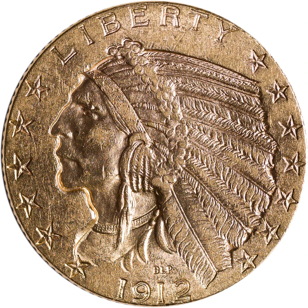 MS-60 1912 $5 Gold