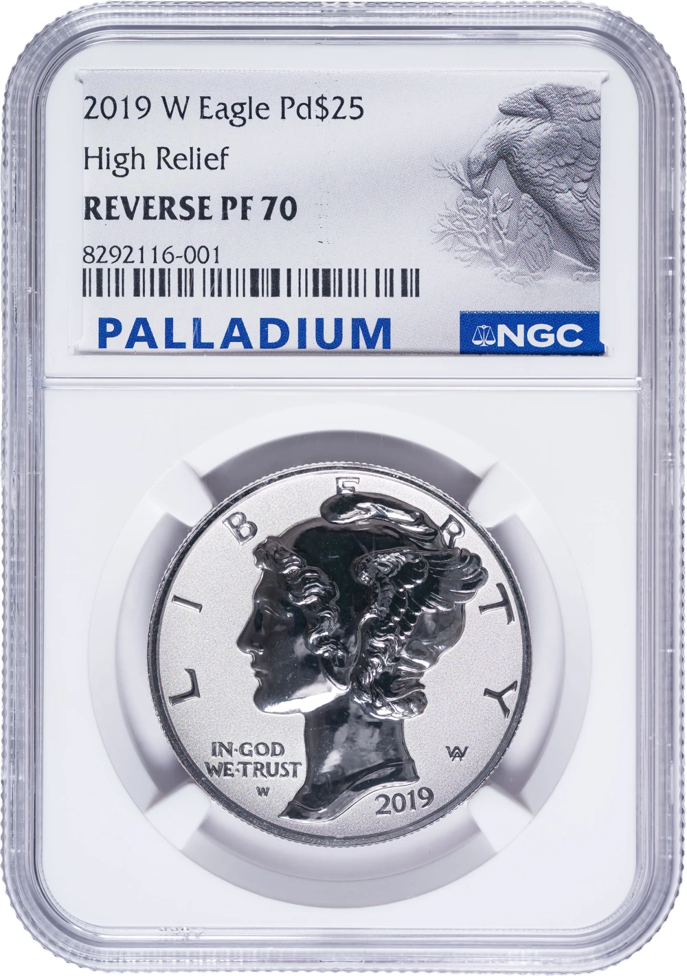 NGC Rev PF-70 2019-W Palladium Mercury/Eagle $25