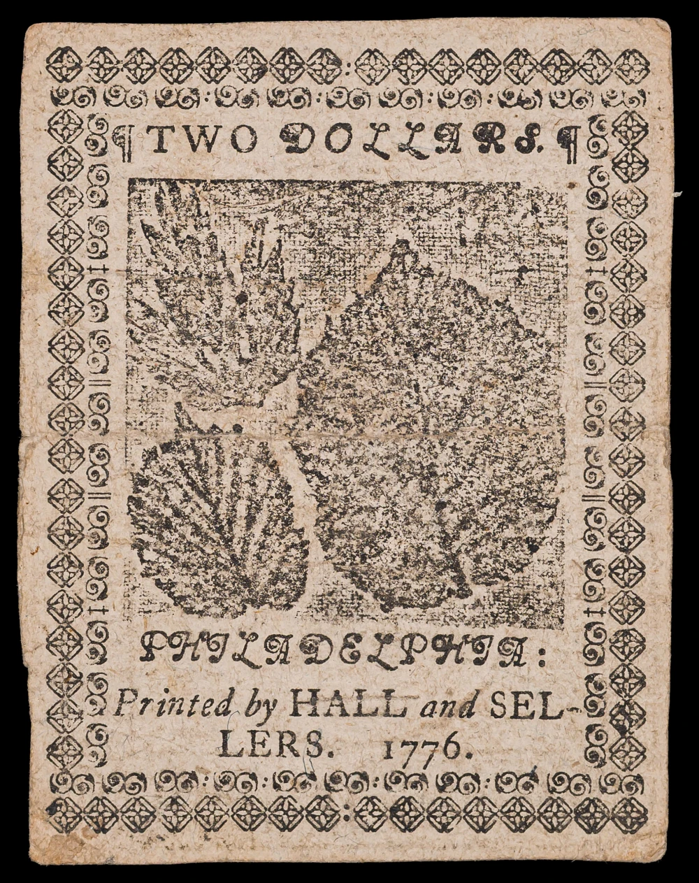 Continental Currency. VF-EF 1776 $2 Note