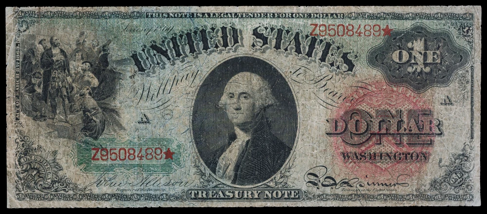 Fine or Better 1869 Rainbow $1 Note