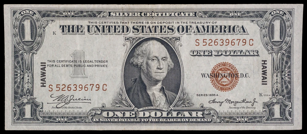 Choice AU 1935-A Hawaii Overprint $1 Note