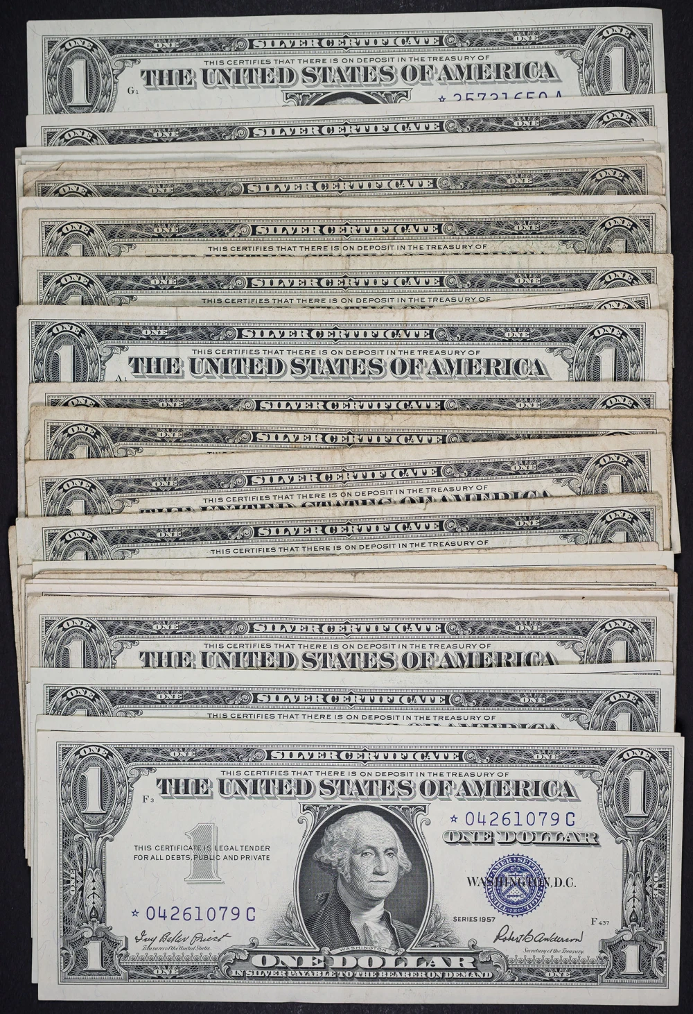 34 Pcs 1935/57 $1 Silver Certificate Star Notes