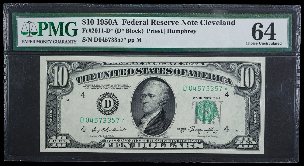 PMG Choice 64 1950-A $10 Star Note